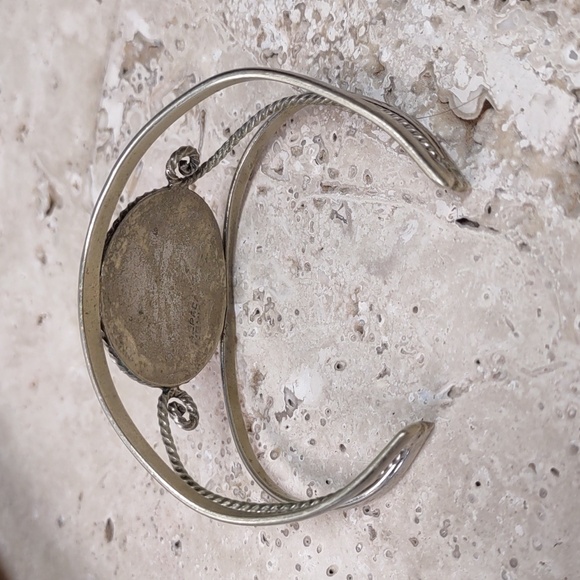 Alpaca Silver Inlay Cuff Bracelet - Picture 4 of 7